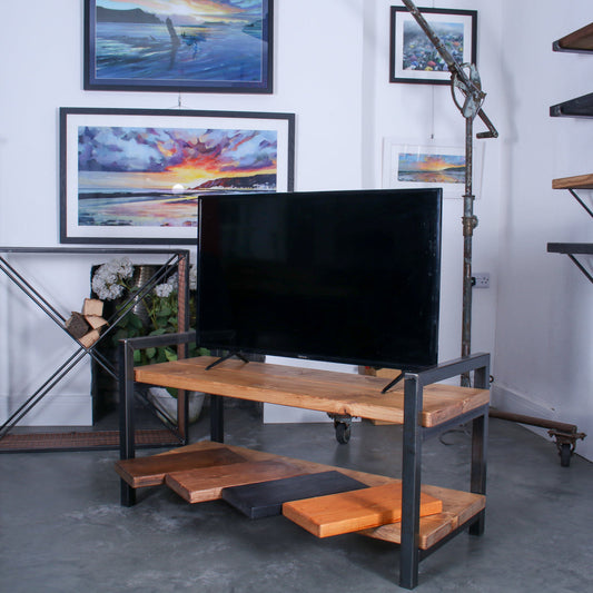 Chunk Monkey's Rustic Industrial Extra Chunky Entertainment Units