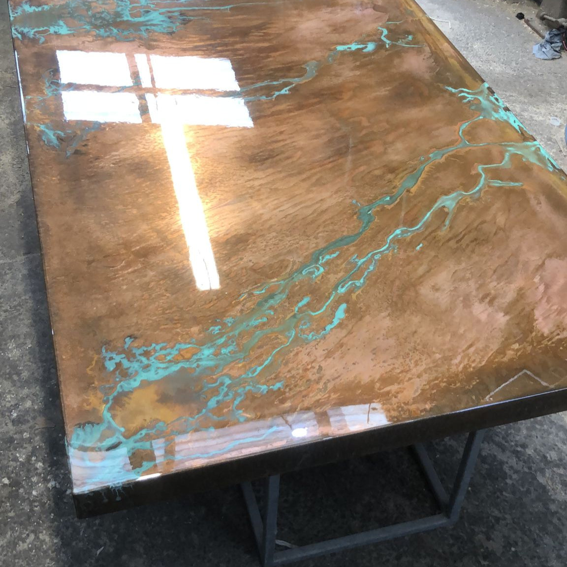 Bespoke Copper Premium Chunk Coffee Tables Handmade Rustic Industrial Furniture Swansea Abertawe