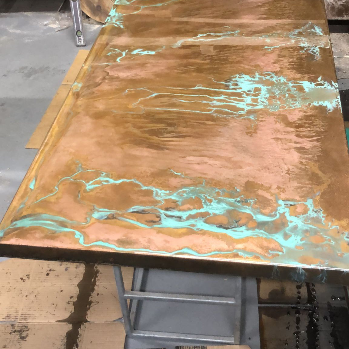 Bespoke Copper Premium Chunk Dining Tables Handmade Rustic Industrial Furniture Swansea Abertawe