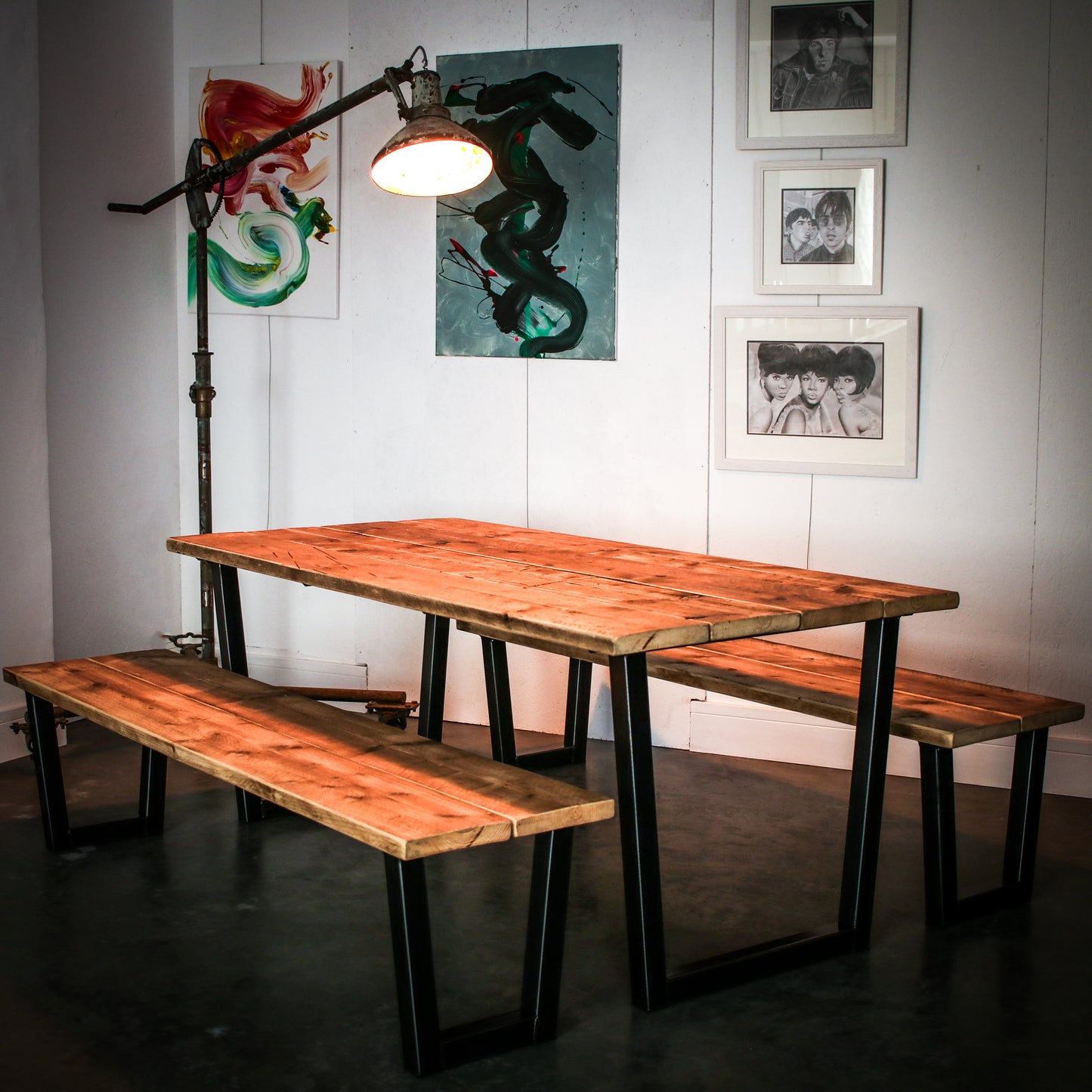 Reclaimed Scaffold Board Dining Table - Chunk One
