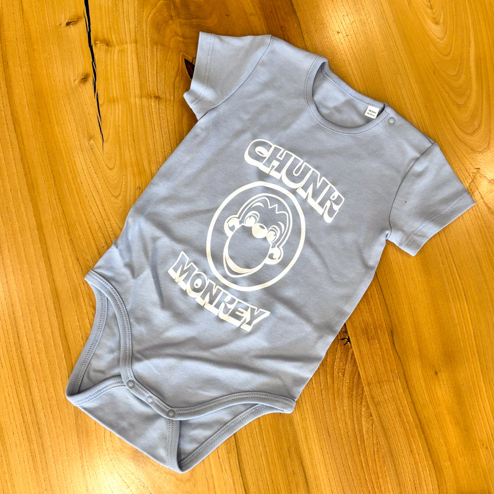 Chunk Monkey Face Infants Bodysuit (Cool Grey)