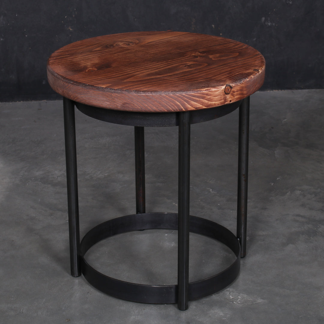 Rustic Industrial Stool Swansea Handmade Furniture Chunk Monkey Walnut