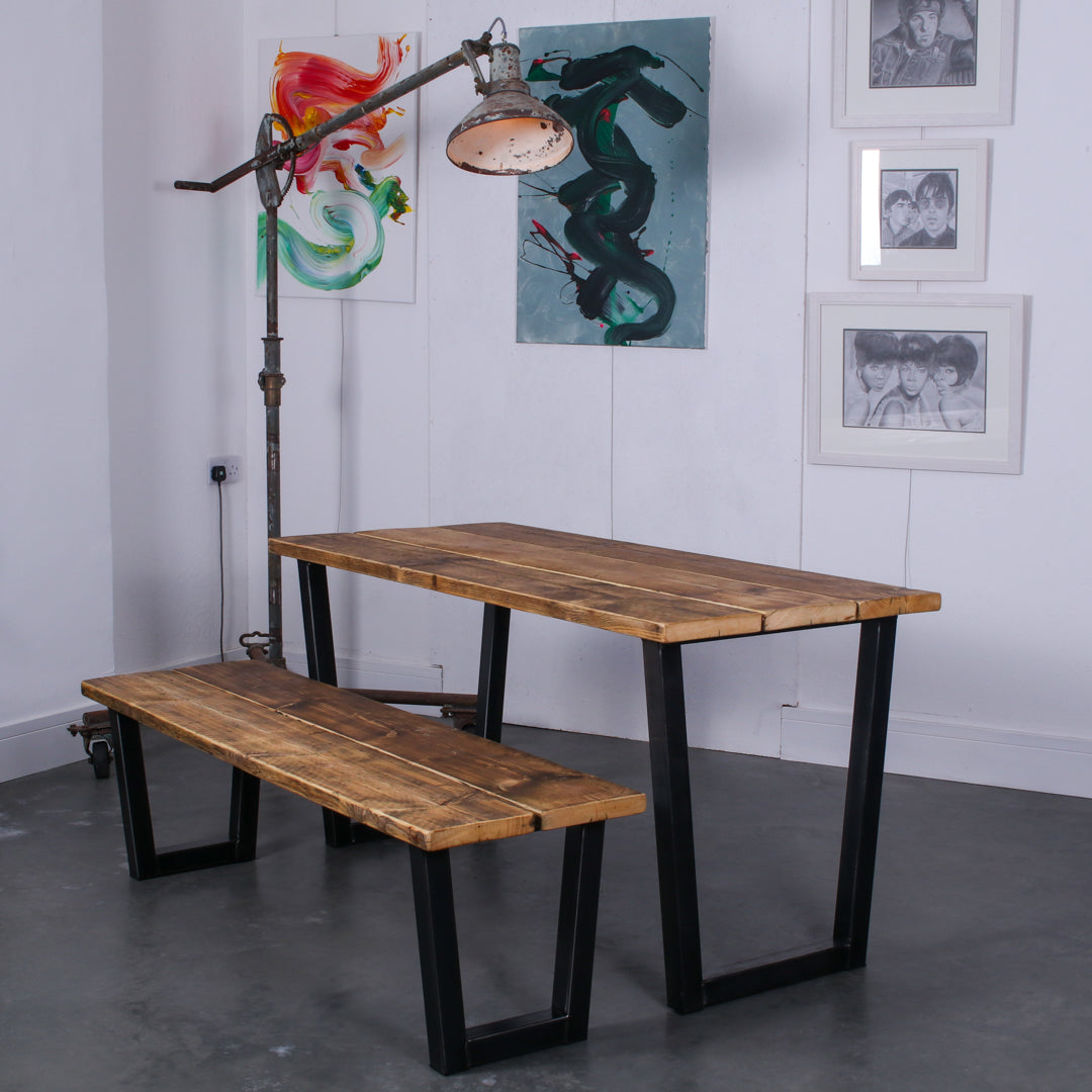 Reclaimed Scaffold Board Dining Table - Chunk One