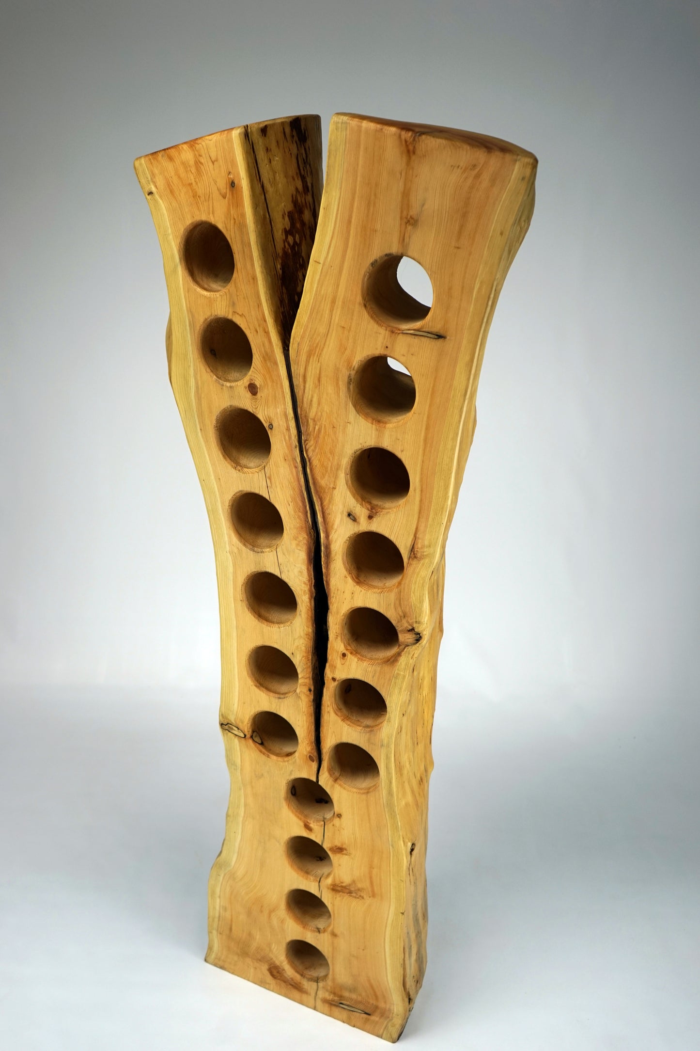 Rustic Split Tree Trunk Wine Rack