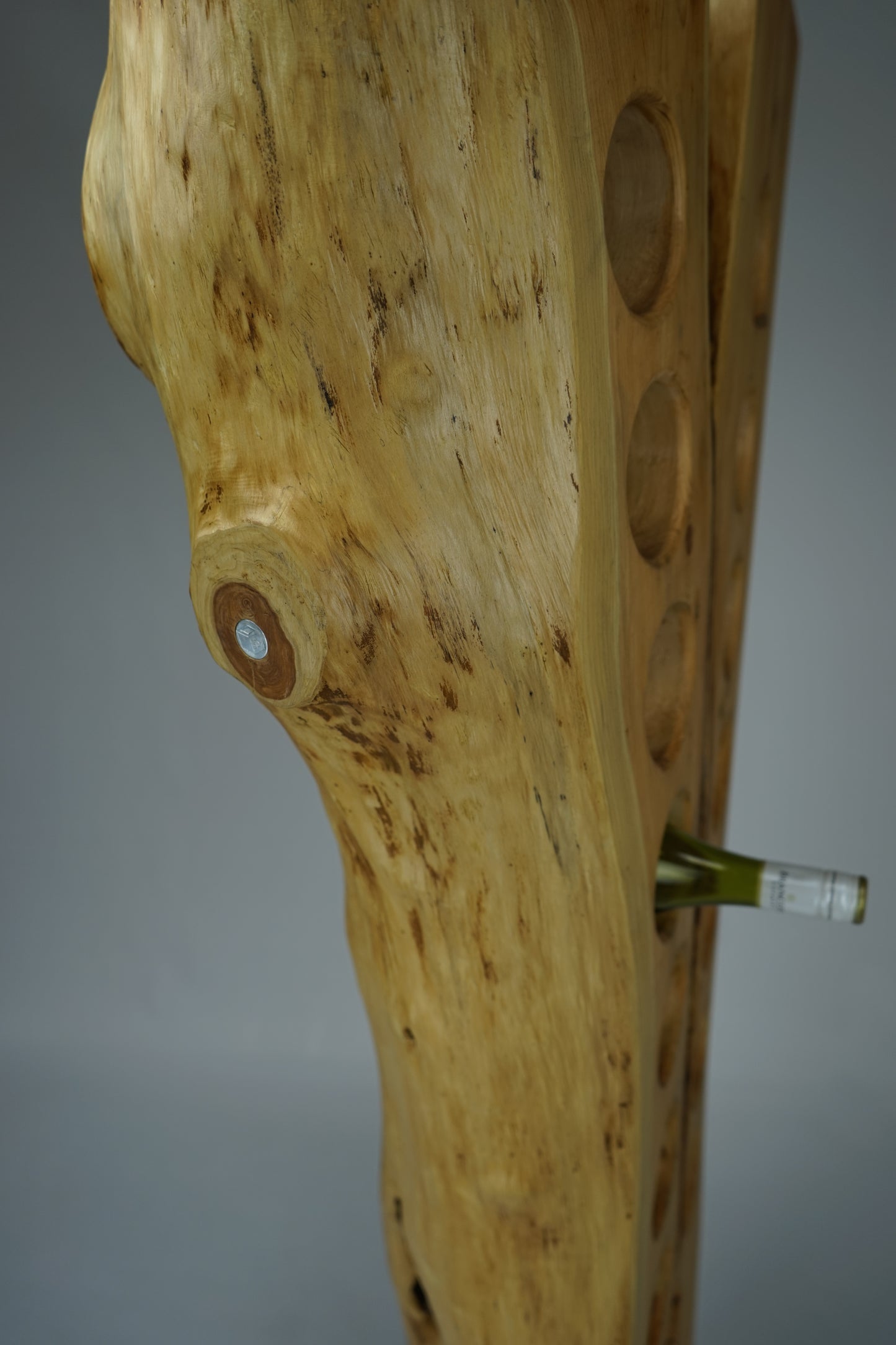 Rustic Split Tree Trunk Wine Rack