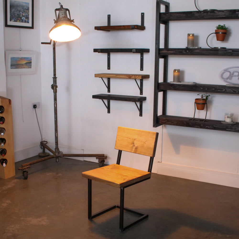 Rustic Industrial Extra Chunky Cantilever Chair