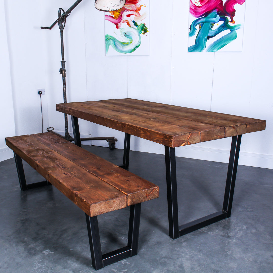 Rustic Industrial Extremely Chunky Bench - Chunk One