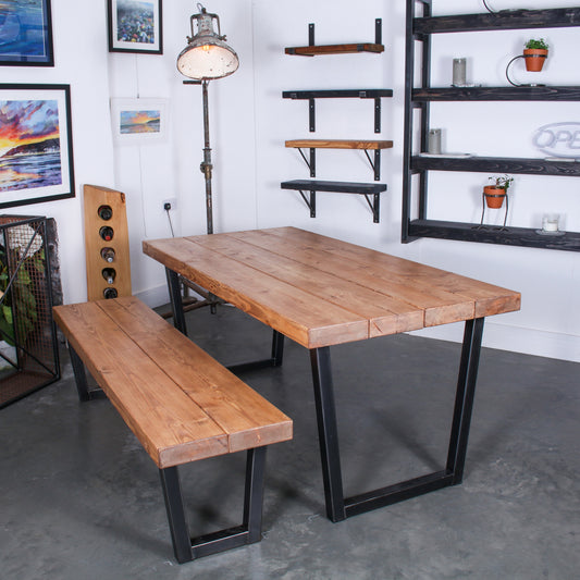 Rustic Industrial Extremely Chunky Bench - Chunk One