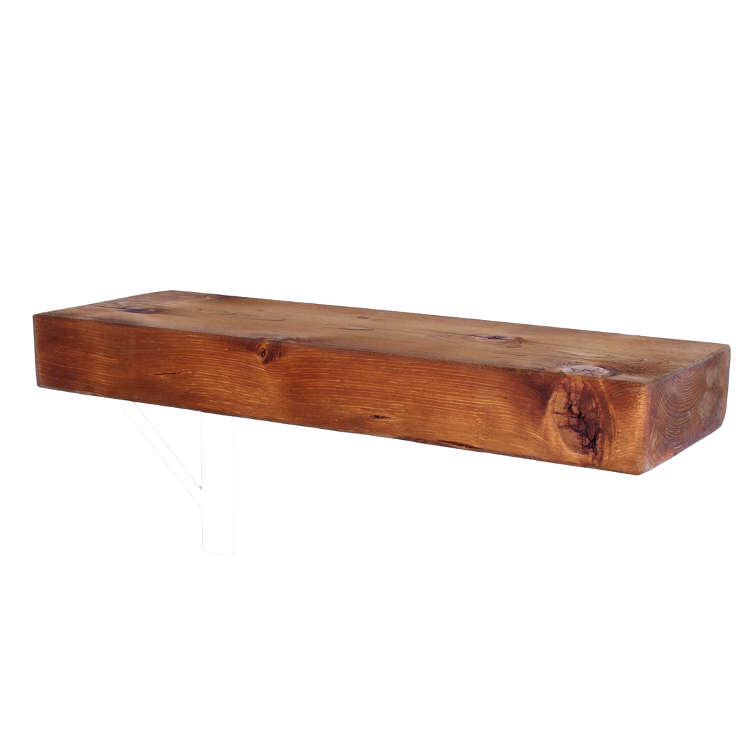 An example of a solid light oak stained 'Extremely Chunky' premium C24 board for use as a shelf, approx 3ft long.