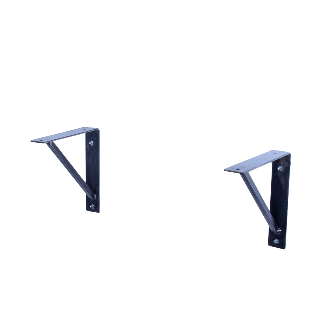 An example of the rustic industrial steel square bar brackets that we sell individually. Brackets are made from UK steel.