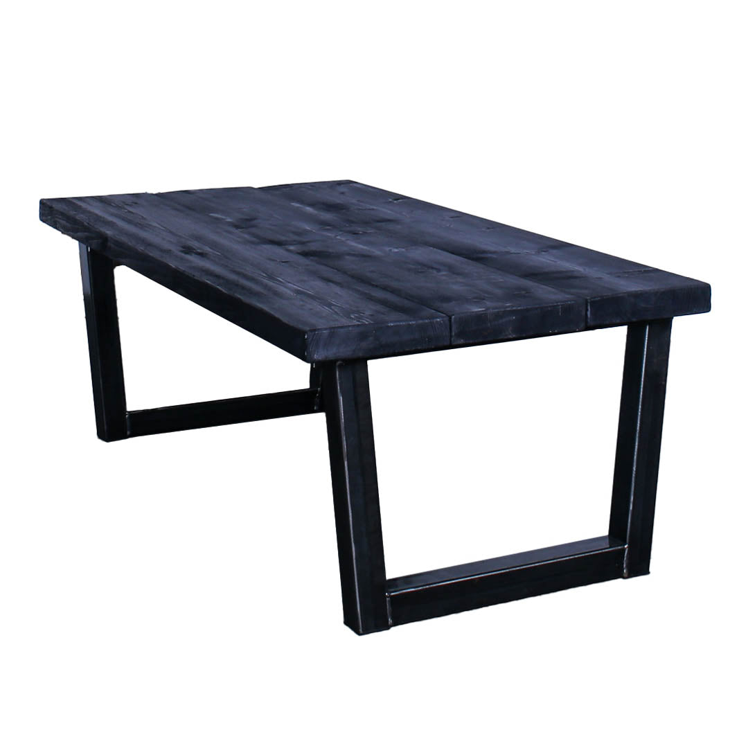 extra chunky rustic industrial coffee table chunk 1 3 board  charcoal
