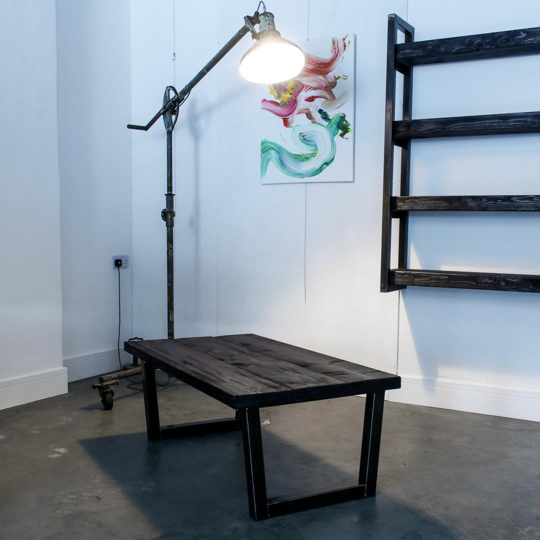 extra chunky rustic industrial coffee table chunk 1 3 board  studio lit charcoal