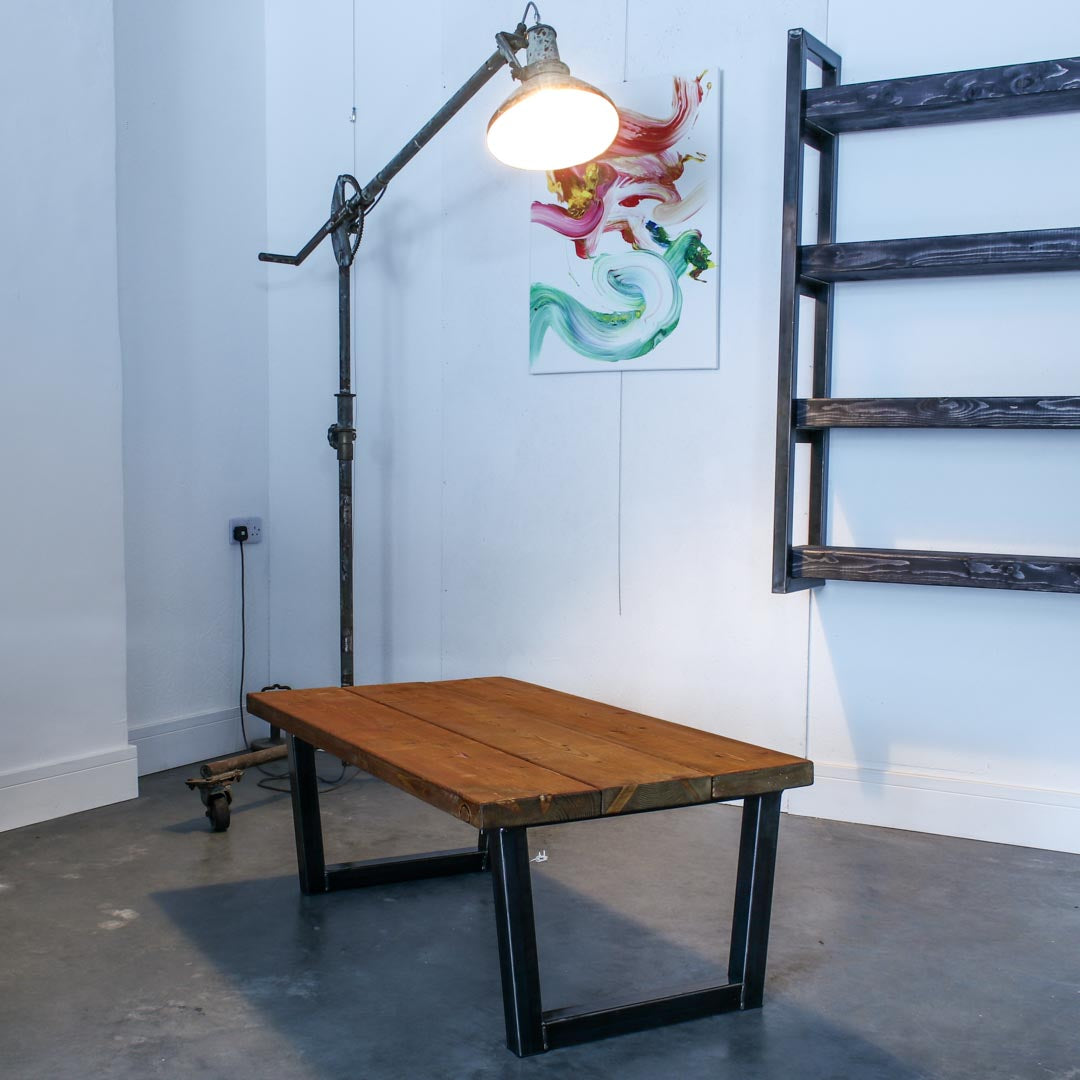 extra chunky rustic industrial coffee table chunk 1 3 board  studio lit oak