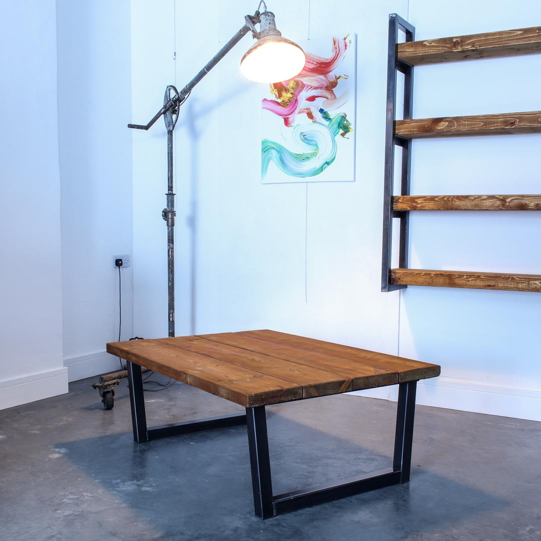 extra chunky rustic industrial coffee table chunk 1 4 board  studio lit oak