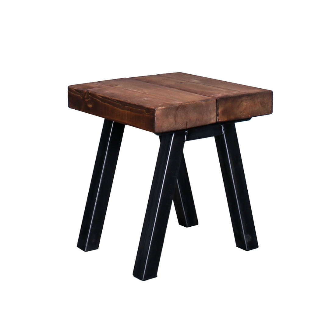 extremely chunky handmade rustic industrial side table chunk 2 walnut