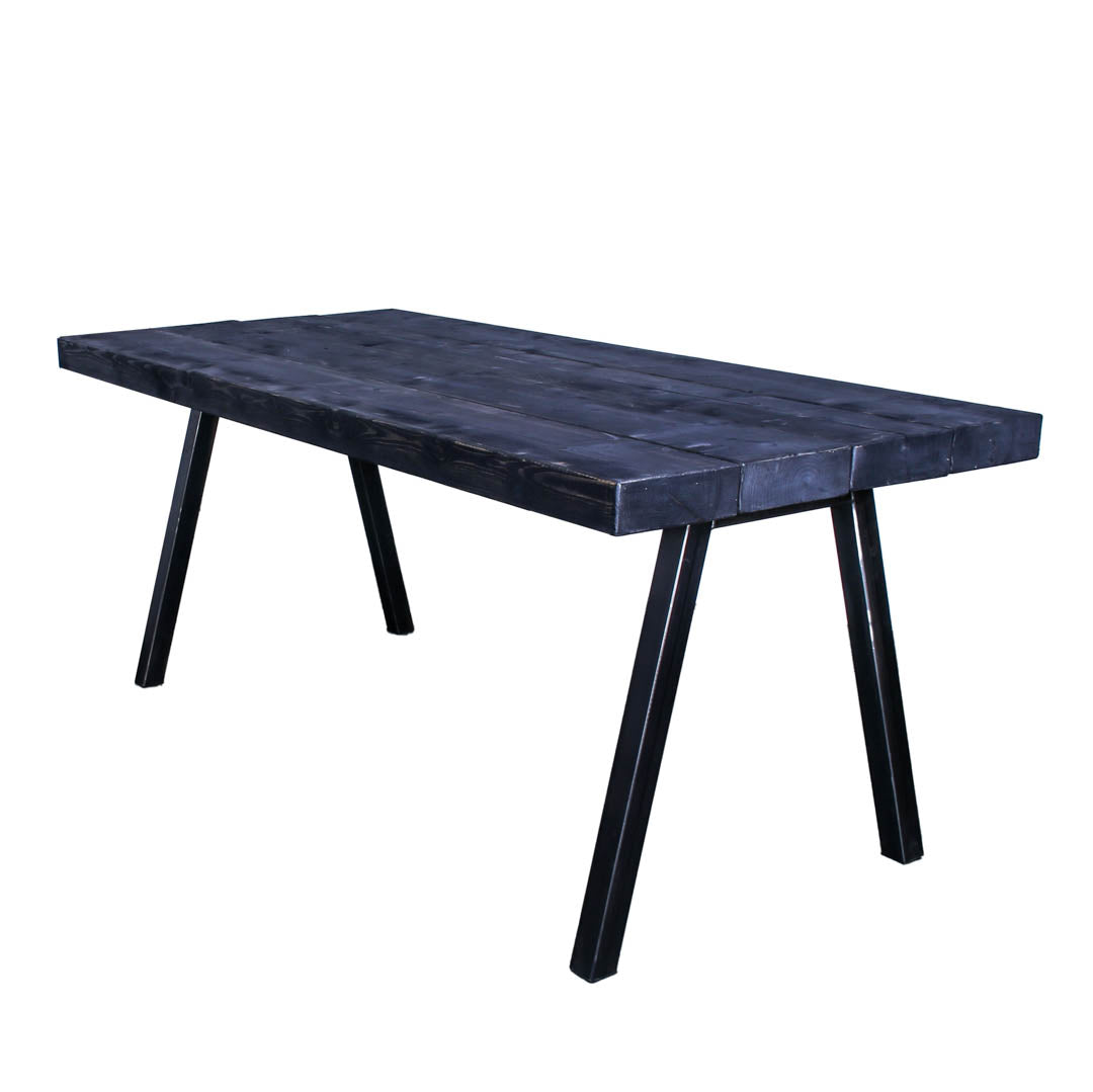 extremely chunky rustic industrial dining table chunk 2 4 boards charcoal
