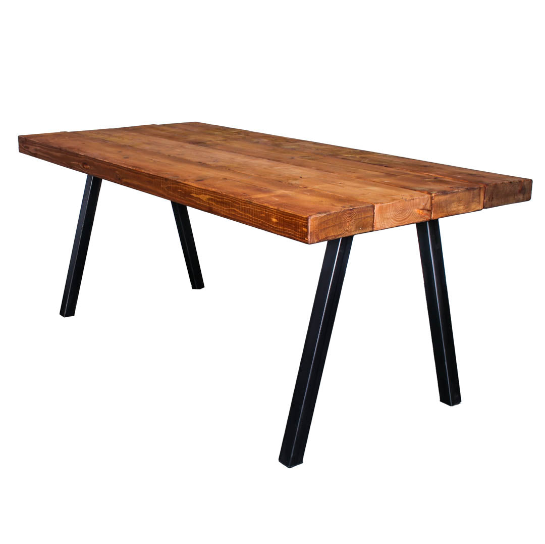 extremely chunky rustic industrial dining table chunk 2 4 boards oak