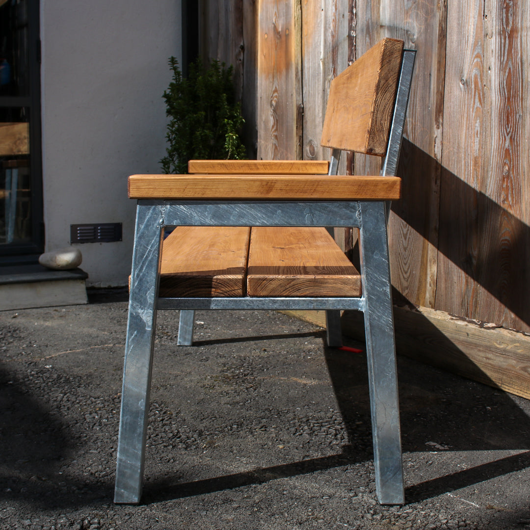 Extra Chunky Garden Bench With Arms & Back