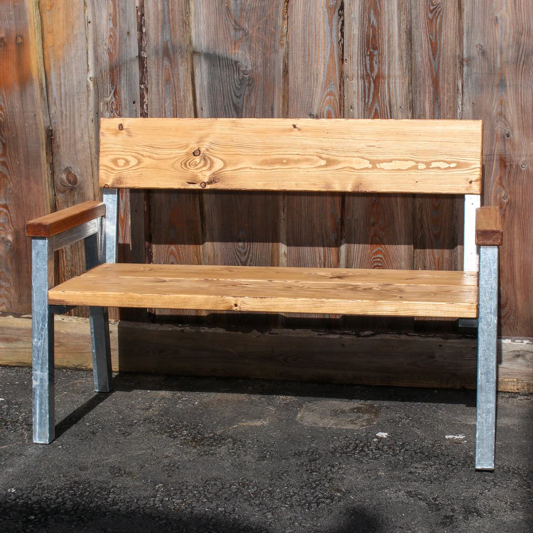Extra Chunky Garden Bench With Arms & Back