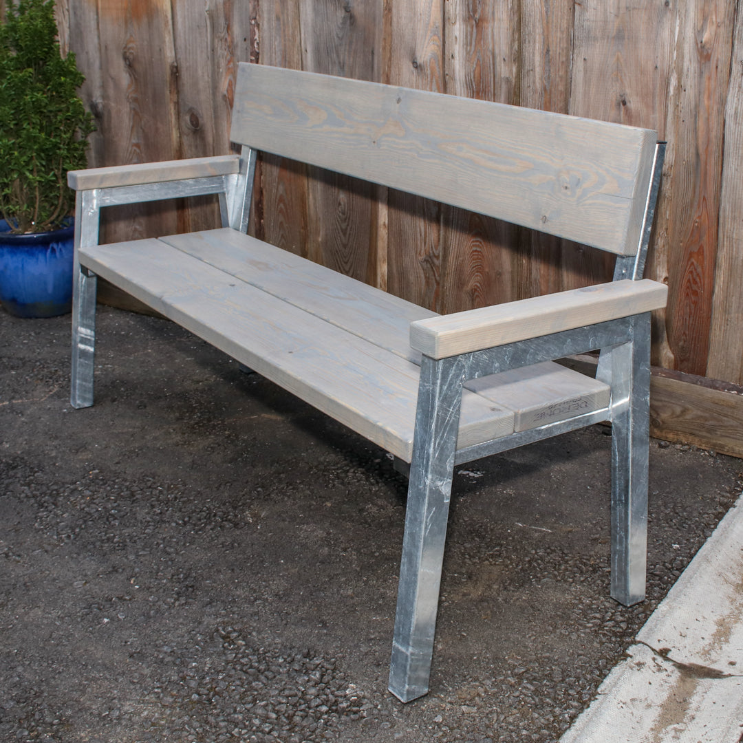 Extra Chunky Garden Bench With Arms & Back