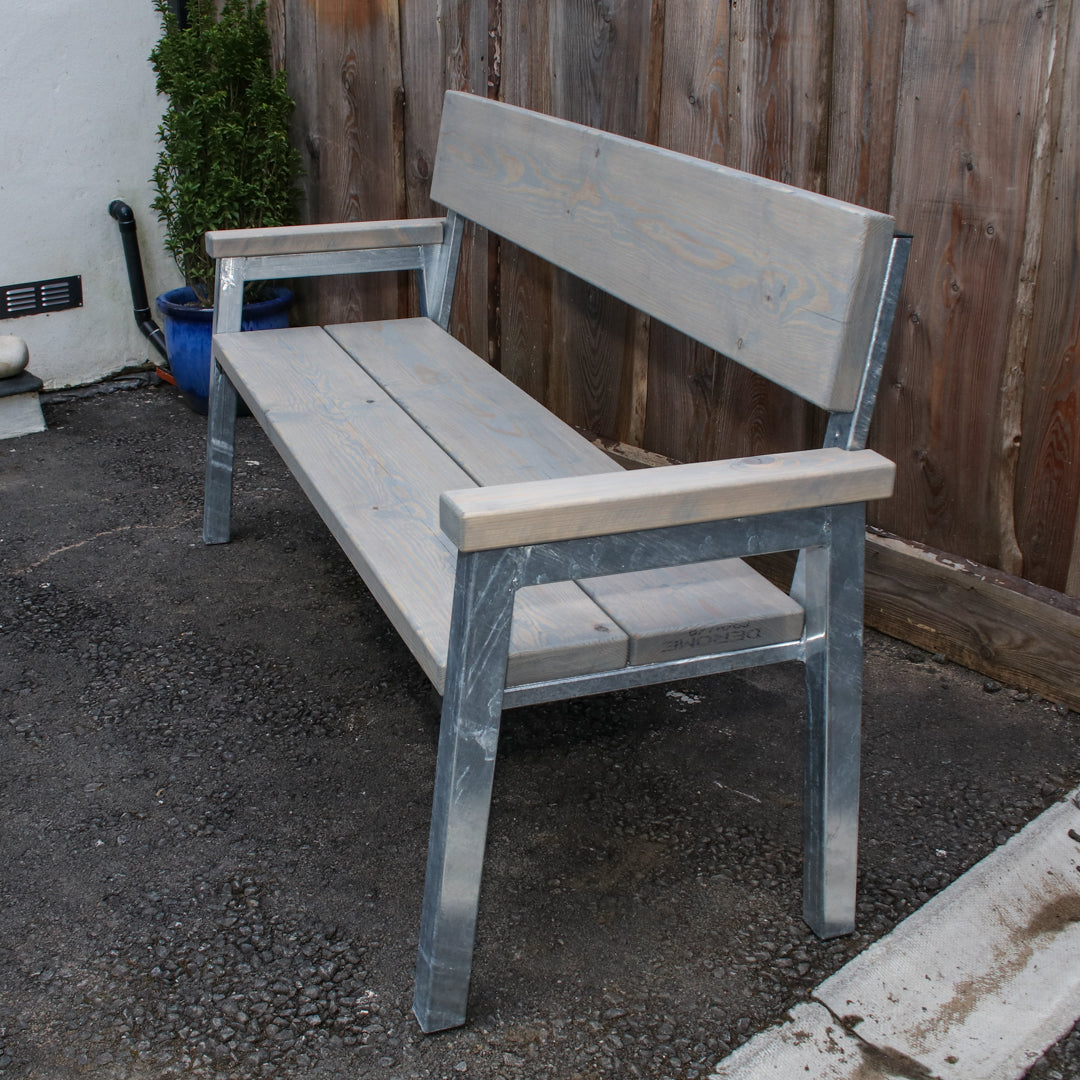 Extra Chunky Garden Bench With Arms & Back