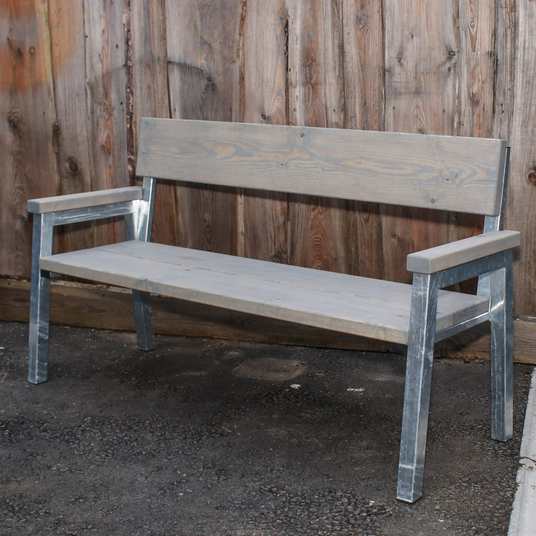 Extra Chunky Garden Bench With Arms & Back