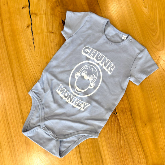 Chunk Monkey Face Infants Bodysuit (Cool Grey)