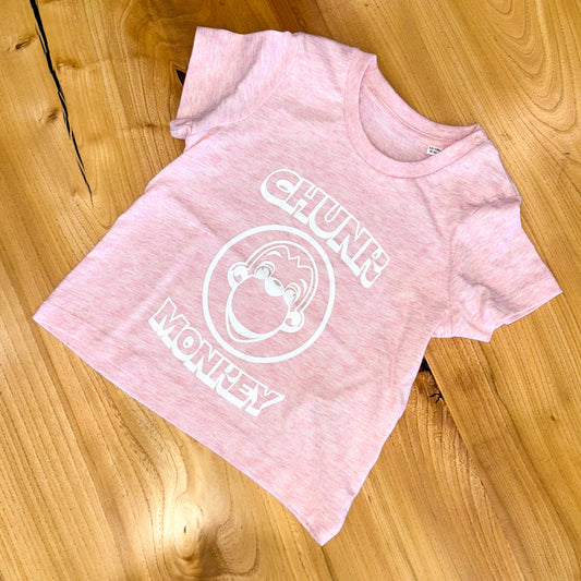 Chunk Monkey Face Infants T-Shirt (Heather Pink)