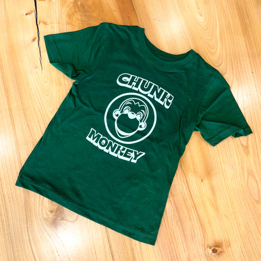 Chunk Monkey Face Kids T-Shirt (Forest Green)
