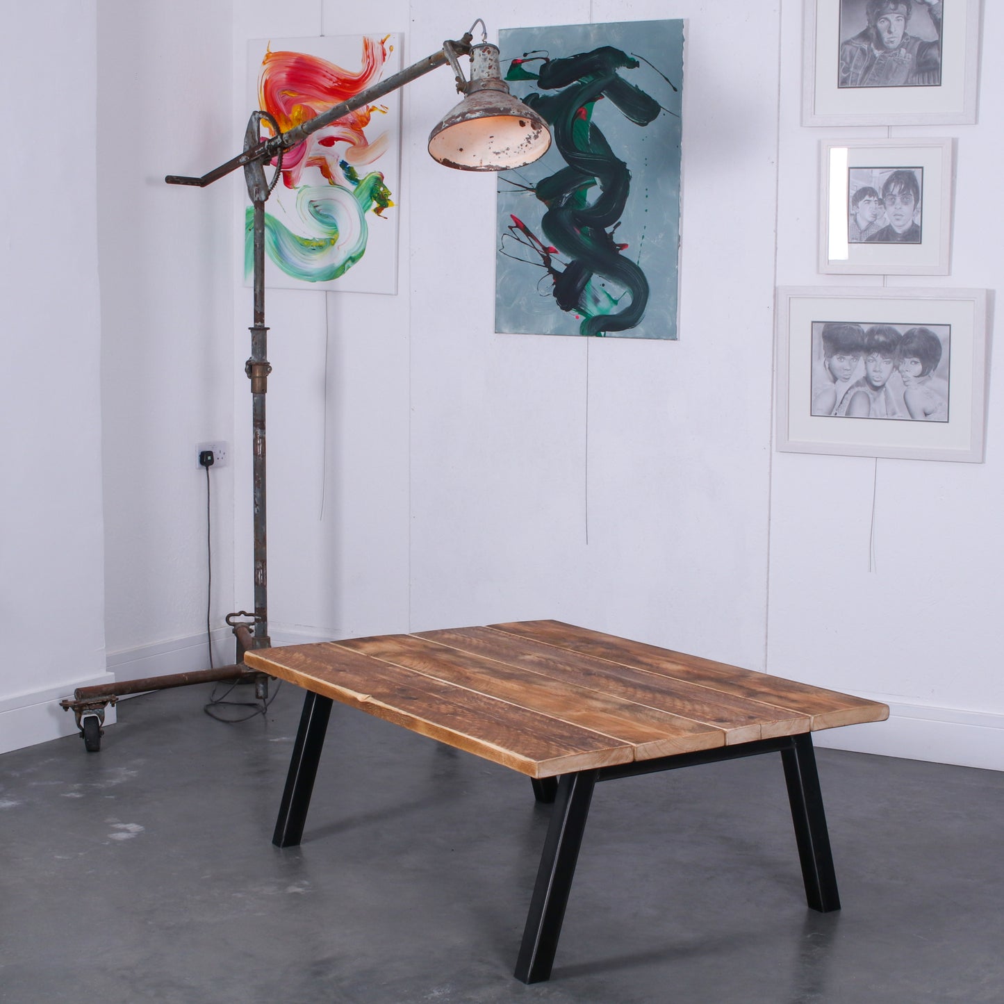 Rustic Industrial Reclaimed Scaffold Board Coffee Table Chunk Two