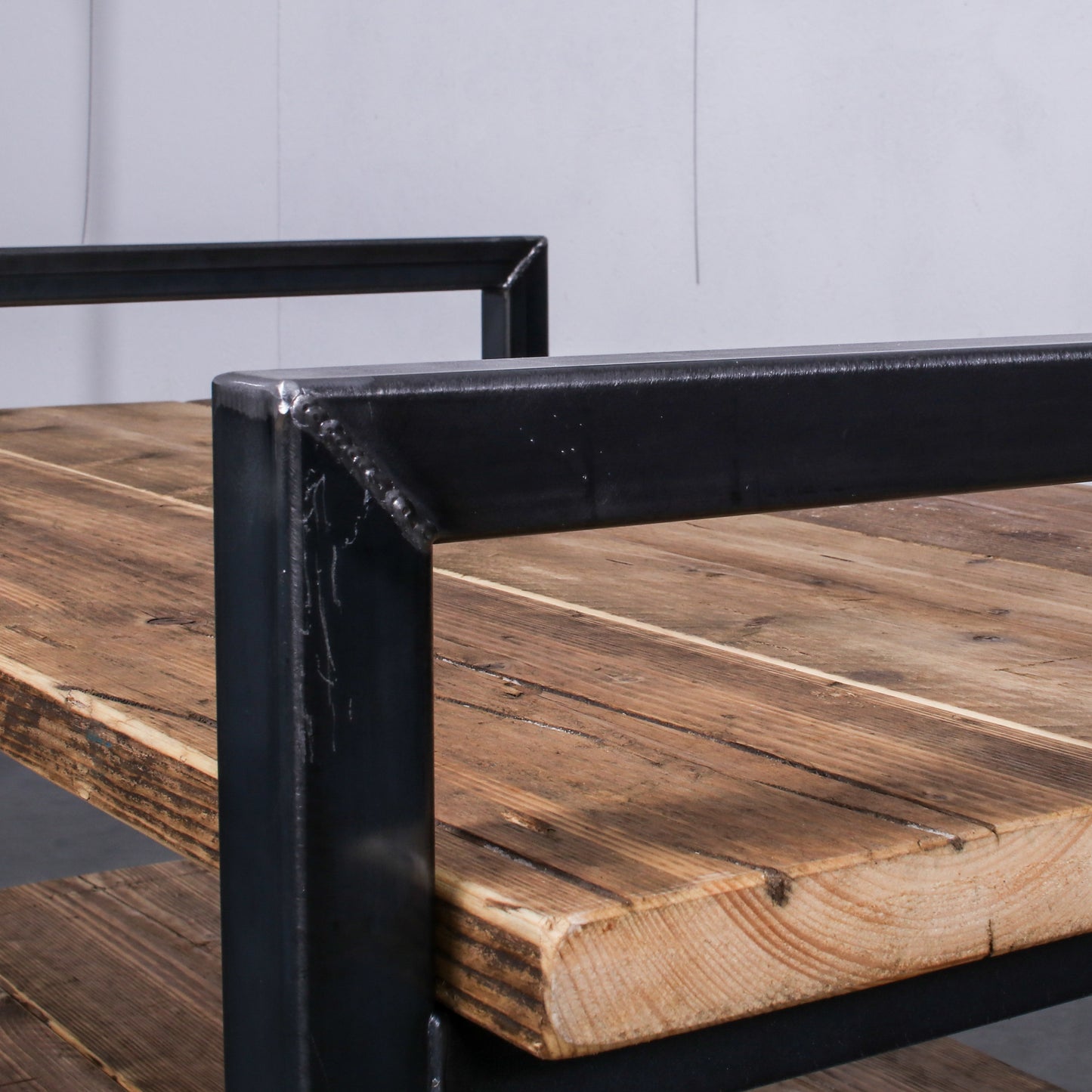 Rustic Industrial Reclaimed Scaffold Board Two Tier Coffee Table
