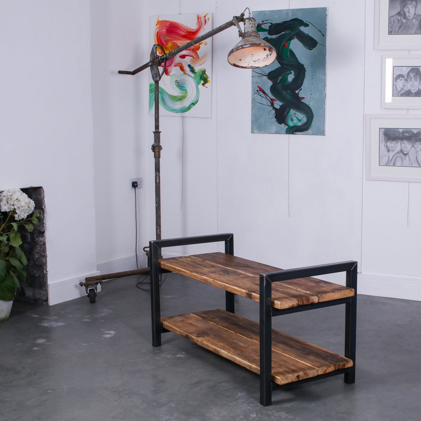 Rustic Industrial Reclaimed Scaffold Board Two Tier Coffee Table