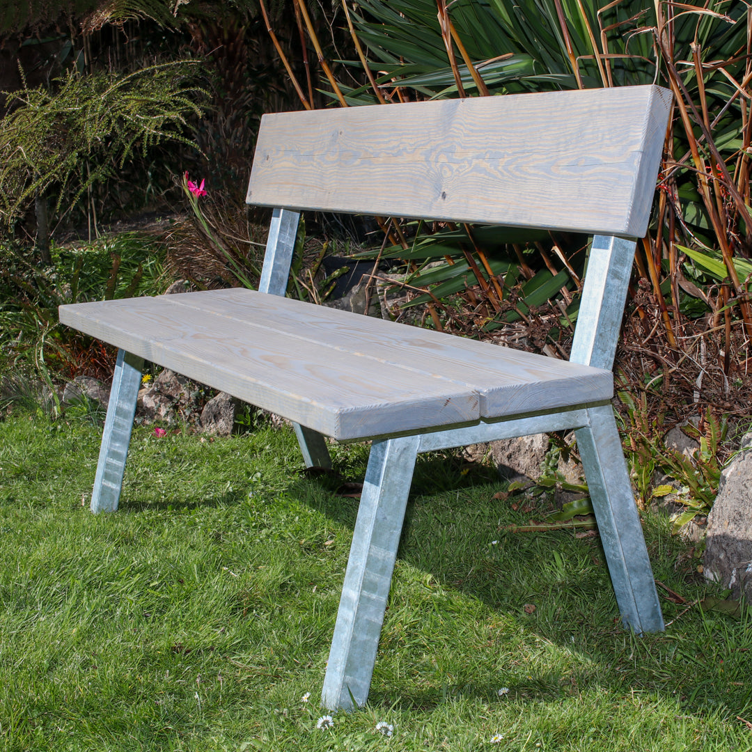 Extra Chunky Garden Bench With Back - Chunk Five