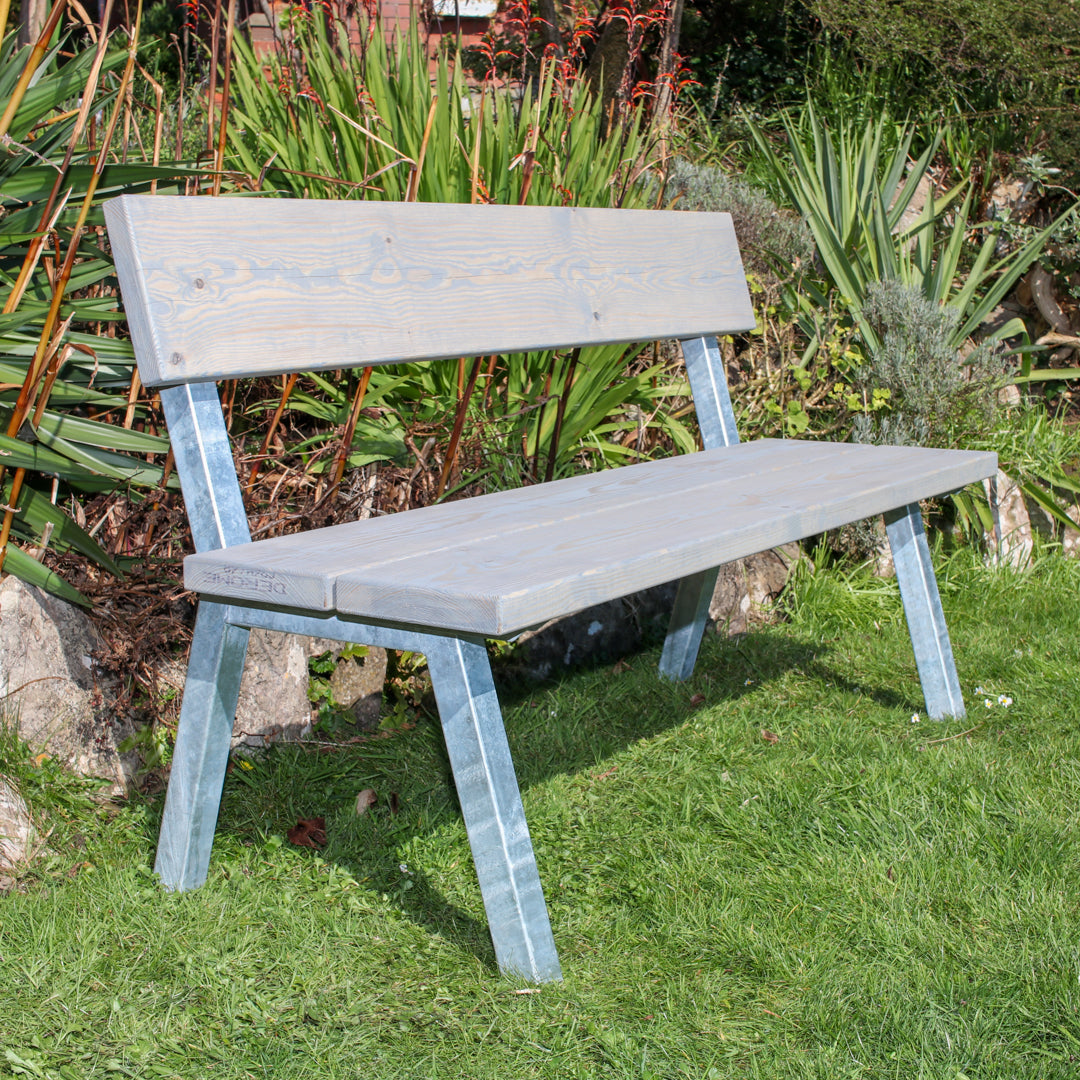 Extra Chunky Garden Bench With Back - Chunk Five
