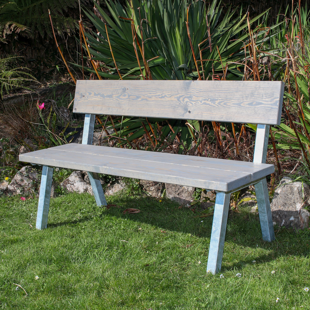 Extra Chunky Garden Bench With Back - Chunk Five