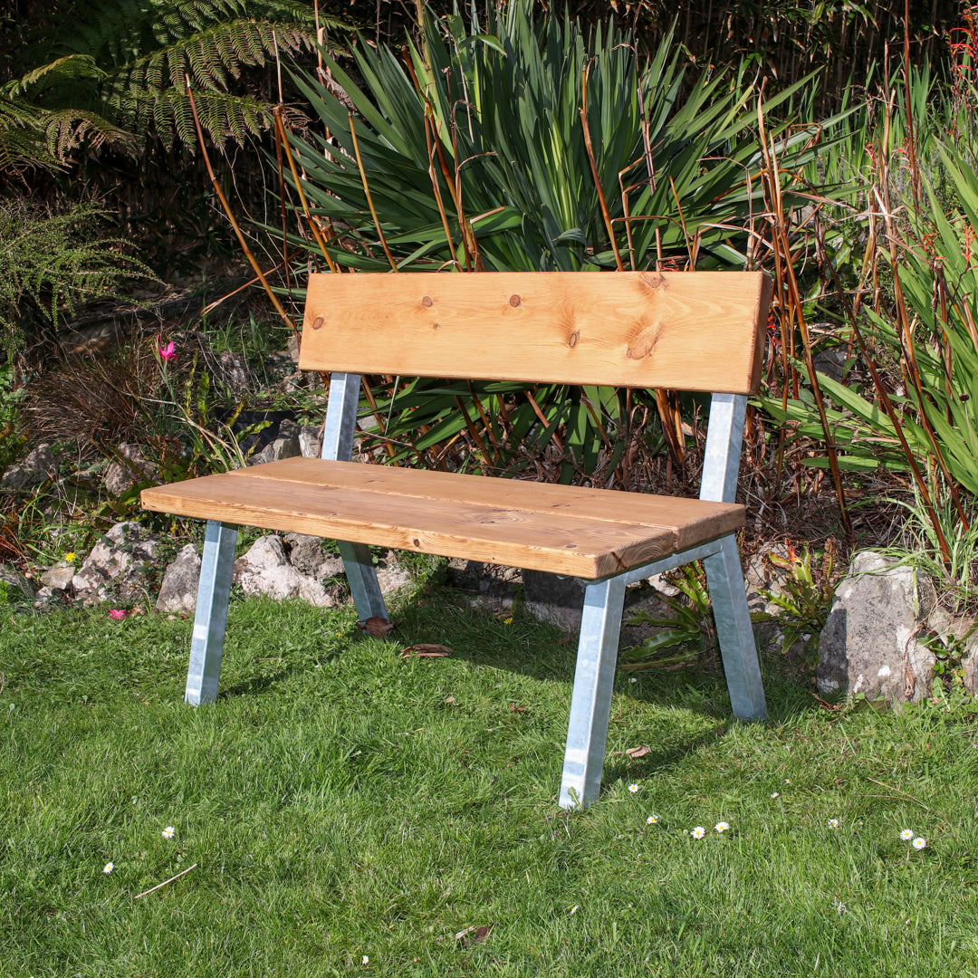 Extra Chunky Garden Bench With Back - Chunk Five