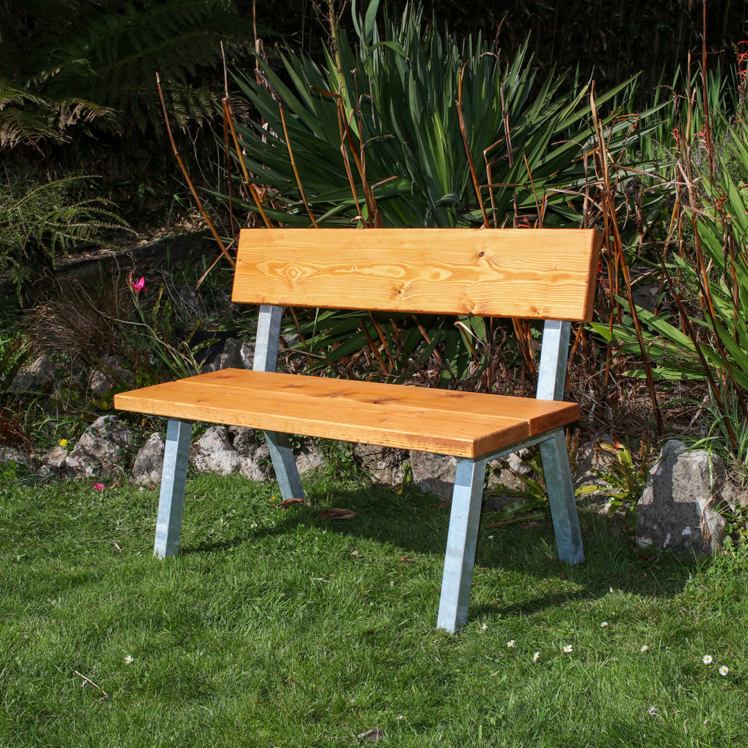 Extra Chunky Garden Bench With Back - Chunk Five