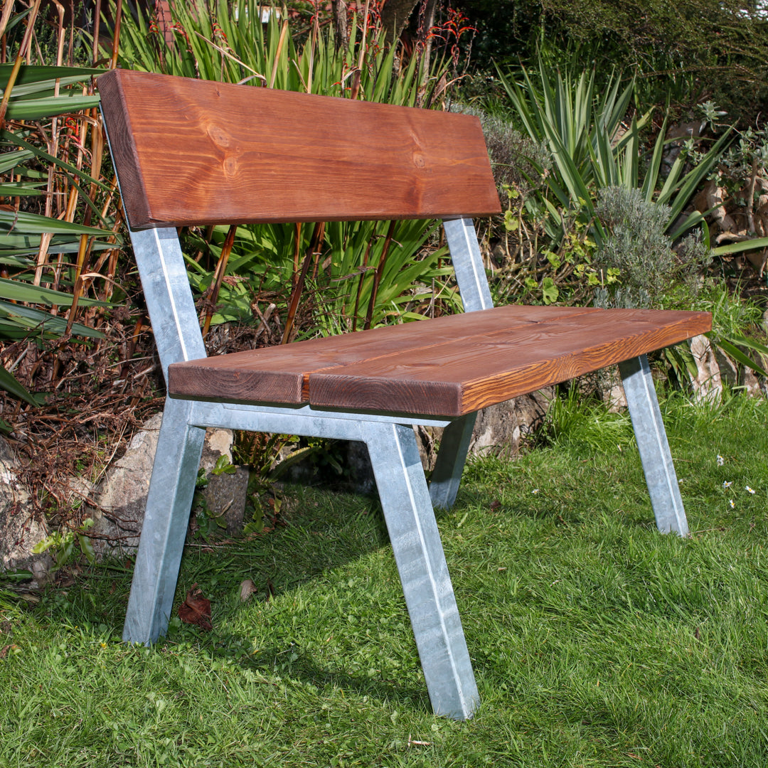 Extra Chunky Garden Bench With Back - Chunk Five