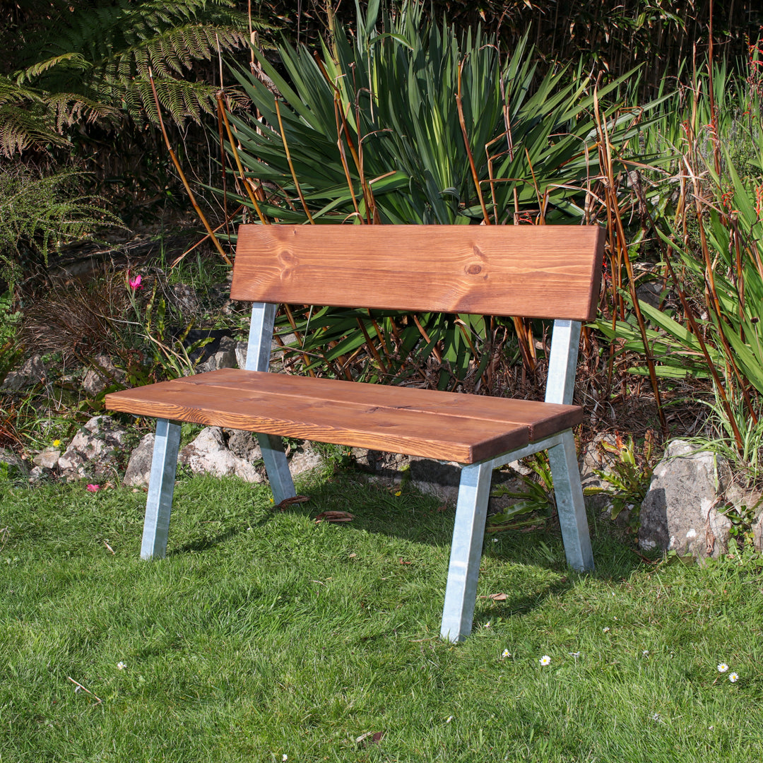 Extra Chunky Garden Bench With Back - Chunk Five