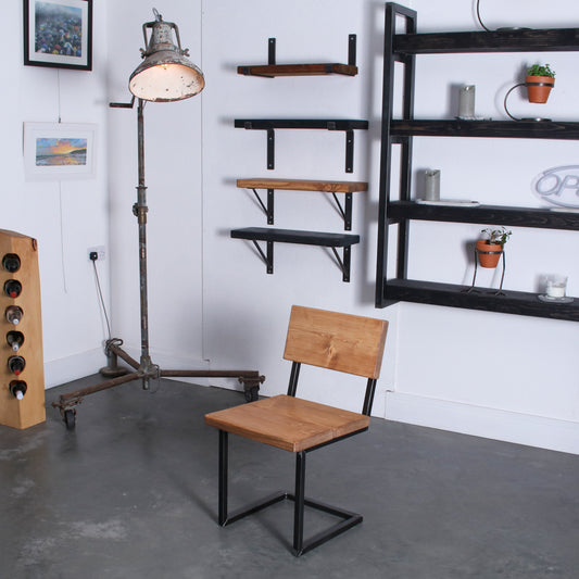 Rustic Industrial Extra Chunky Cantilever Chair