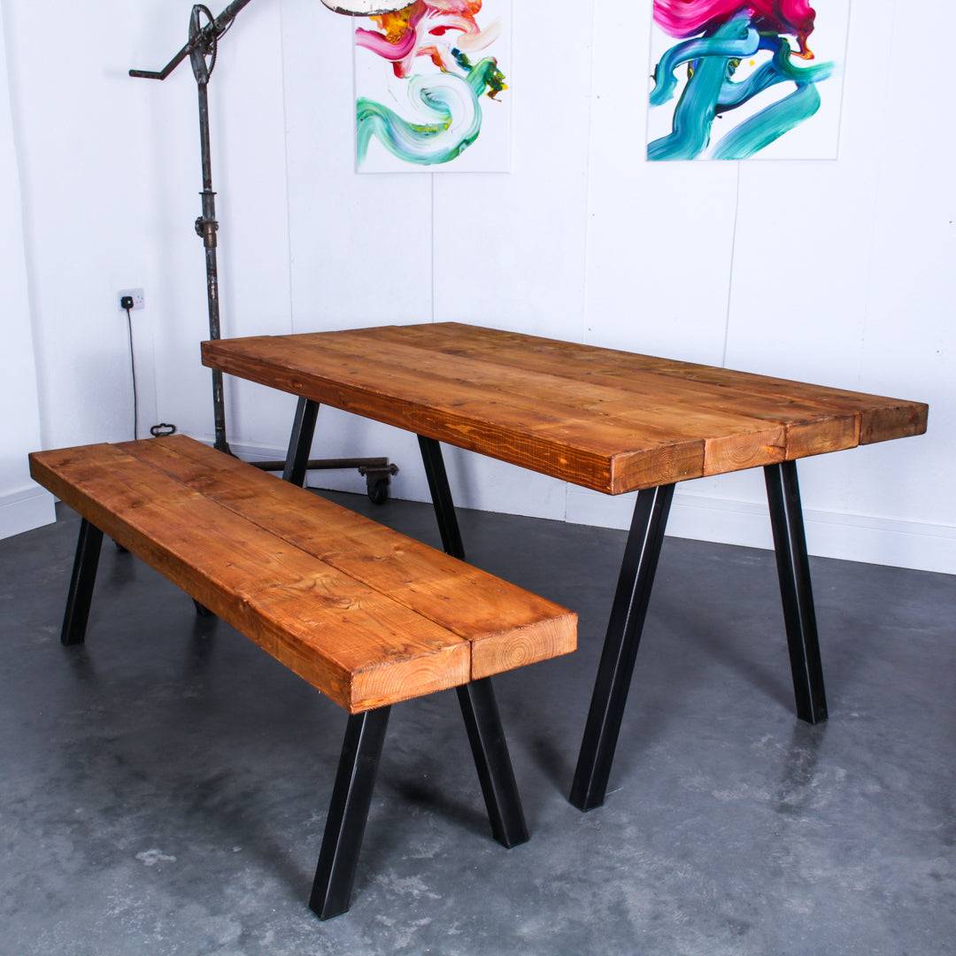 Rustic Industrial Extremely Chunky Bench - Chunk Two
