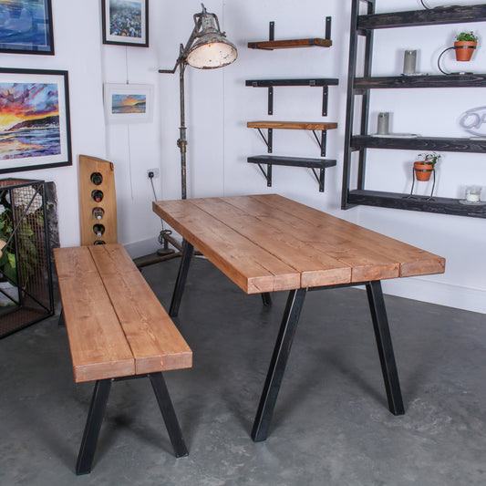 Rustic Industrial Extremely Chunky Bench - Chunk Two