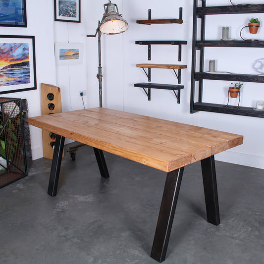 Rustic Industrial Extremely Chunk Dining Table - Chunk Two Xtra