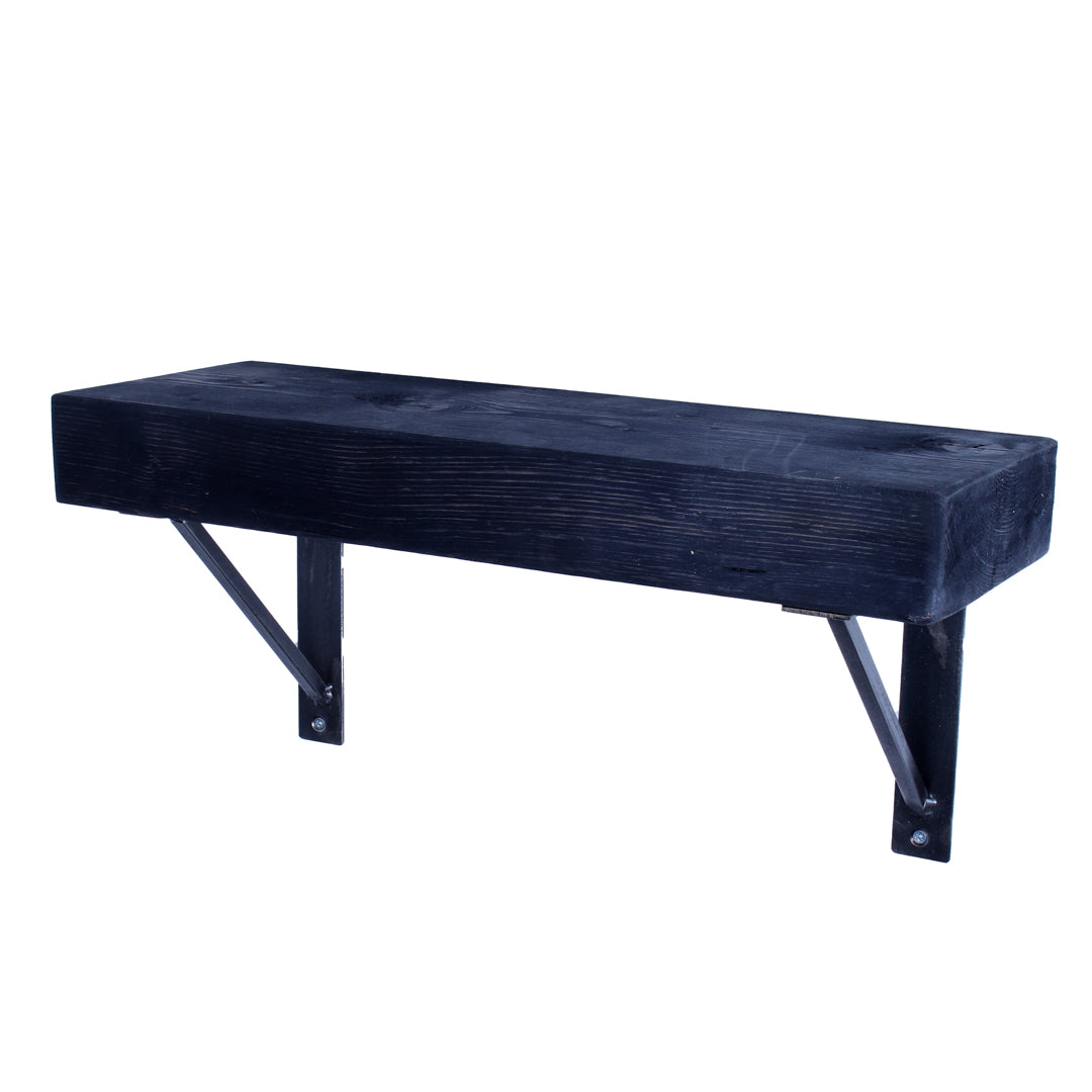 Rustic Industrial Extremely Chunky Shelf with Square Bar Brackets