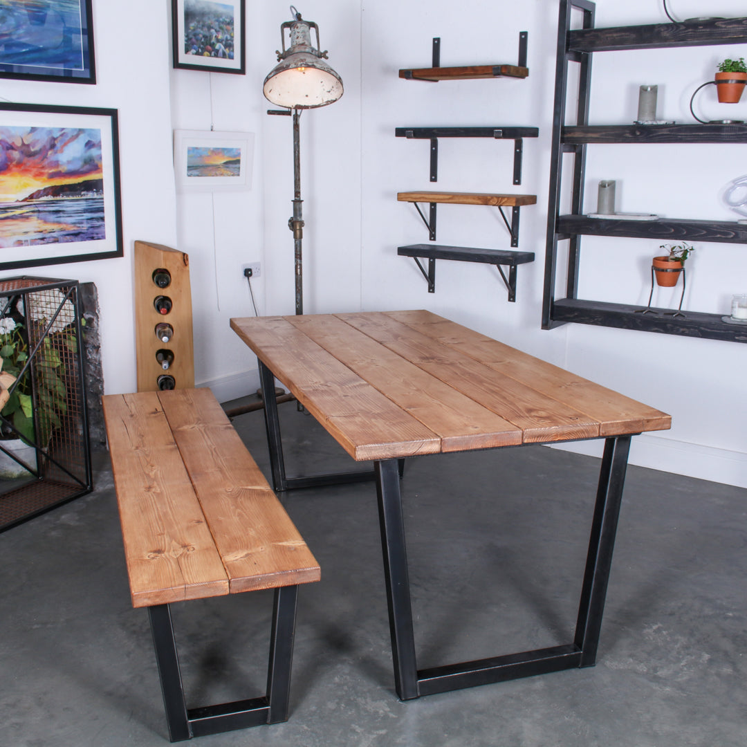 Rustic Industrial Extra Chunky Dining Table - Chunk One
