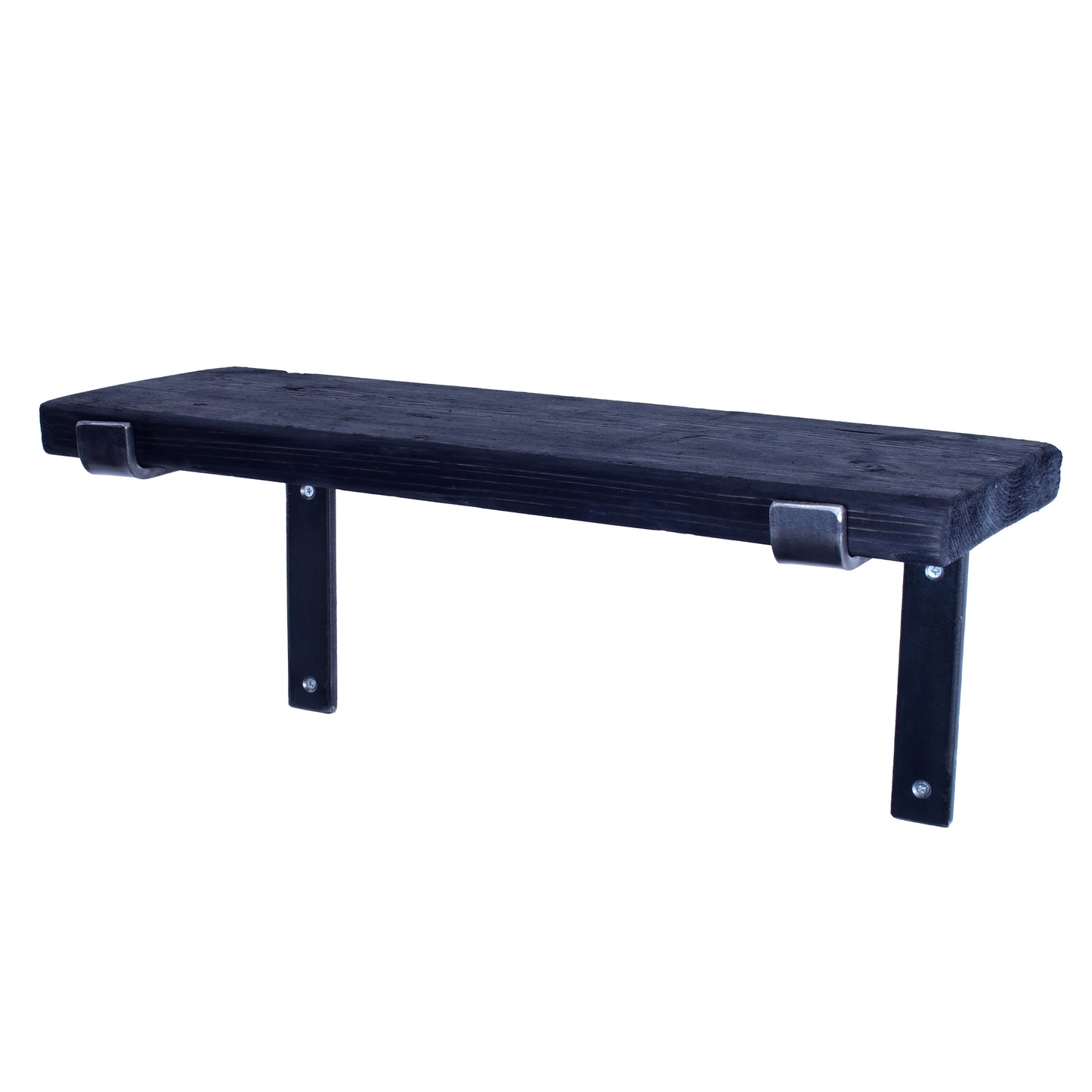 Reclaimed Scaffold Board Shelf with Down brackets Charcoal