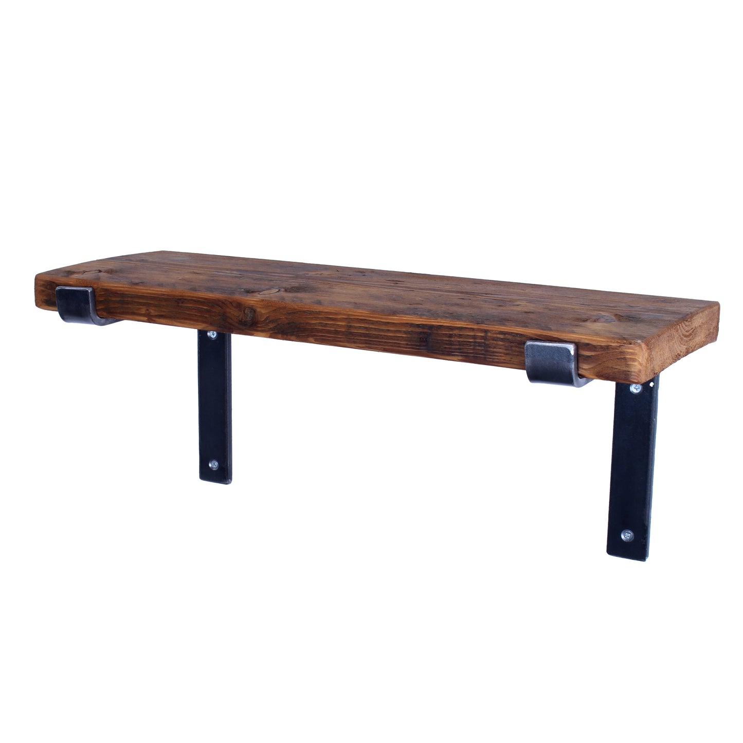Reclaimed Scaffold Board Shelf with Down brackets Oak
