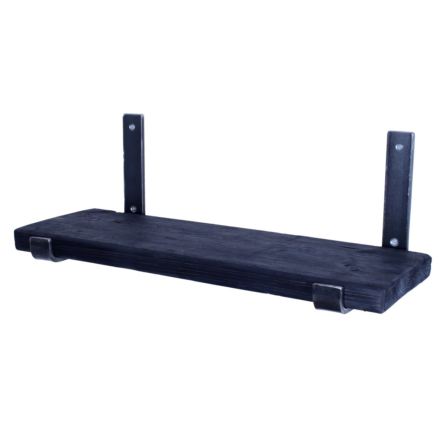 Reclaimed Scaffold Board Shelf with Up brackets Charcoal