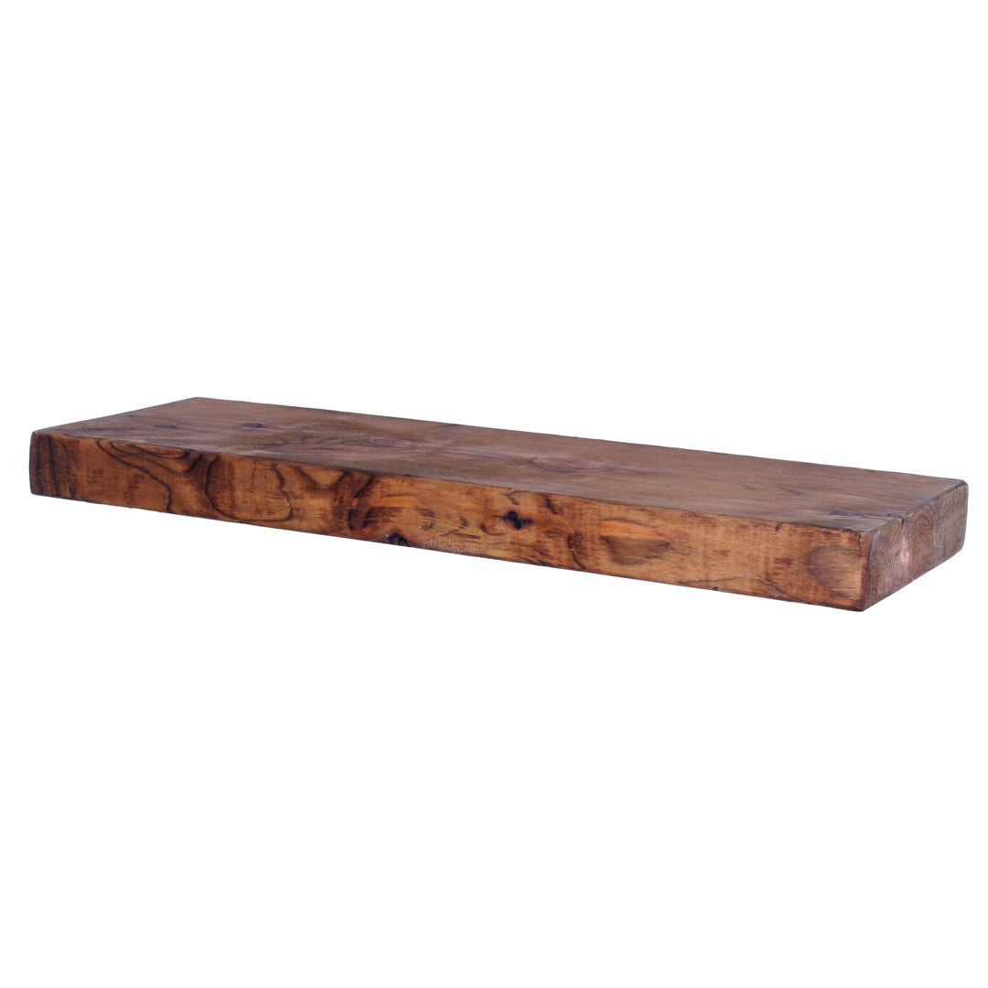An example of a solid walnut stained 'Extra Chunky' premium C24 board for use as a shelf, approx 3ft long.