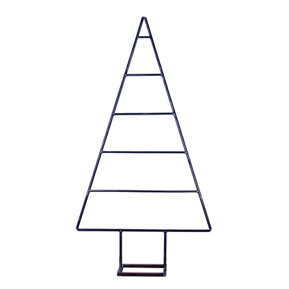 Rustic industrial large steel Christmas tree in a studio setting.